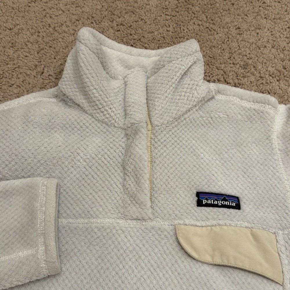 Patagonia ReTool Snap-T Pullover Fleece Sweatshirt Womens Small White Polartec - Picture 3 of 8